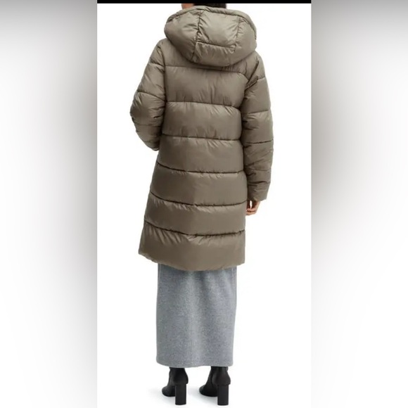 Women’s mango Green Puffer Coat Size XS Gorpcore Outdoor Minimalist Hooded - Picture 2 of 12